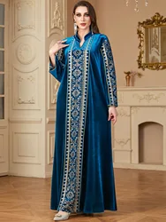 Ramadan eid jalabiya vestido muçulmano dubai festa vestidos bordados árabe longo robe marrocos saudita abayas kaftan islam vestidos 2024