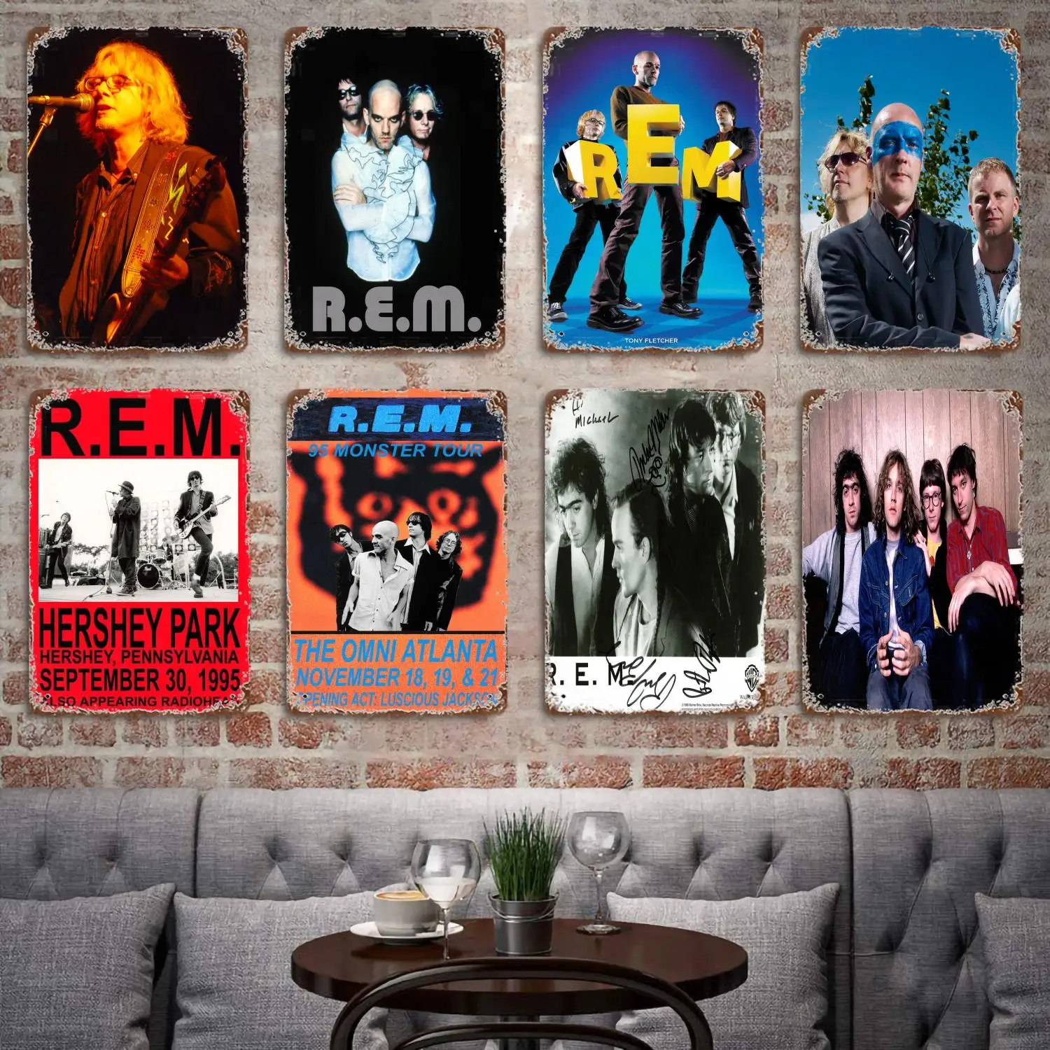 

R.E.M Band metal Decor Poster Vintage Tin Sign Metal Sign Decorative Plaque for Pub Bar Man Cave Club Wall Decoration