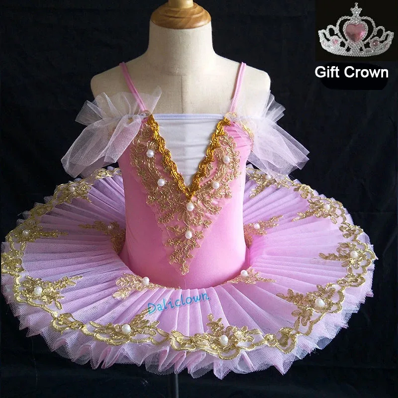 Professional Ballet Tutu Girls Blue Pink Platter Pancake Tutu Ballerina Party Dress Adult Women Child Kids Ballet Dance Costume