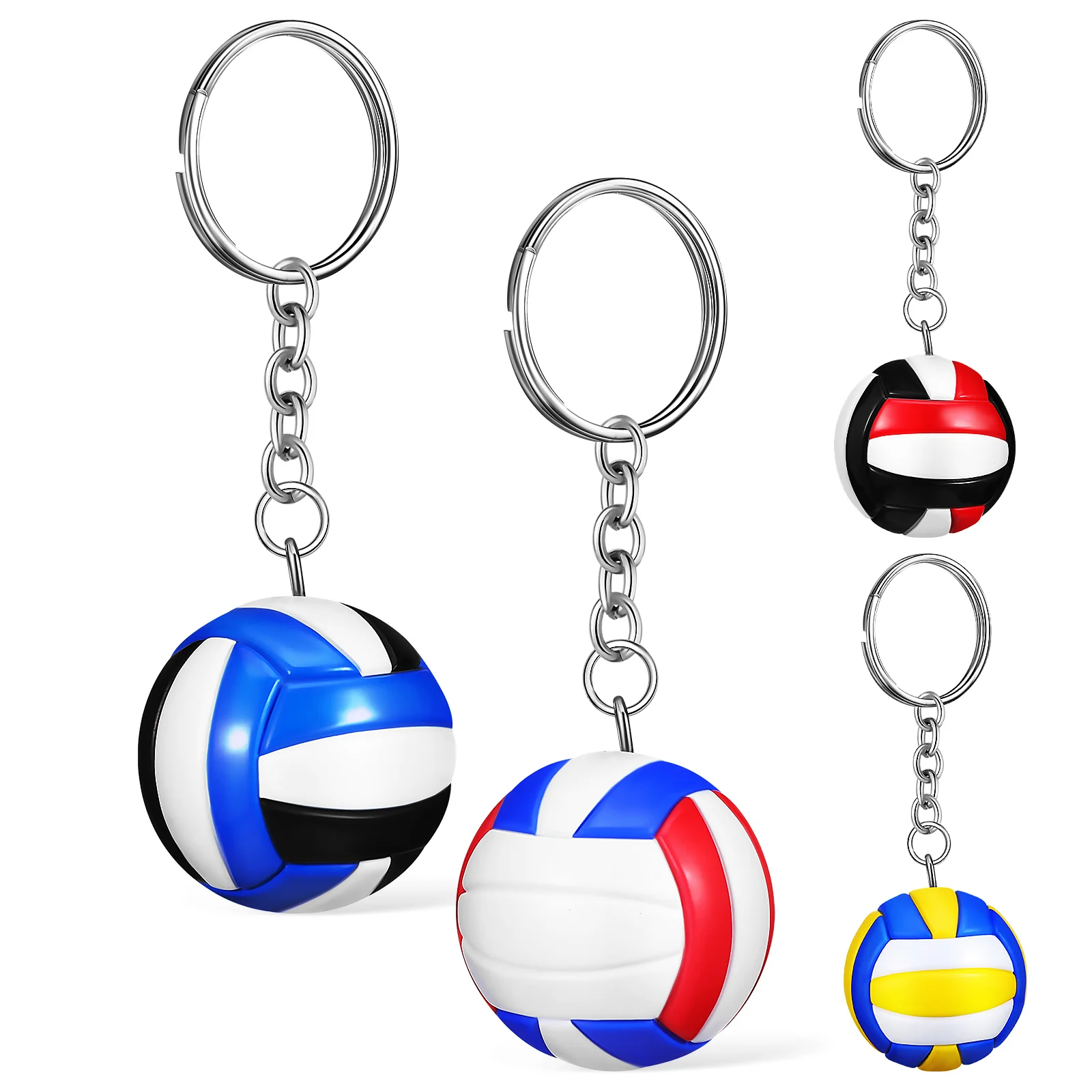 4 Pcs Imitation Volleyball Keychain Fun Accessory Creative Keyrings Gift Colorful Sports Plastic