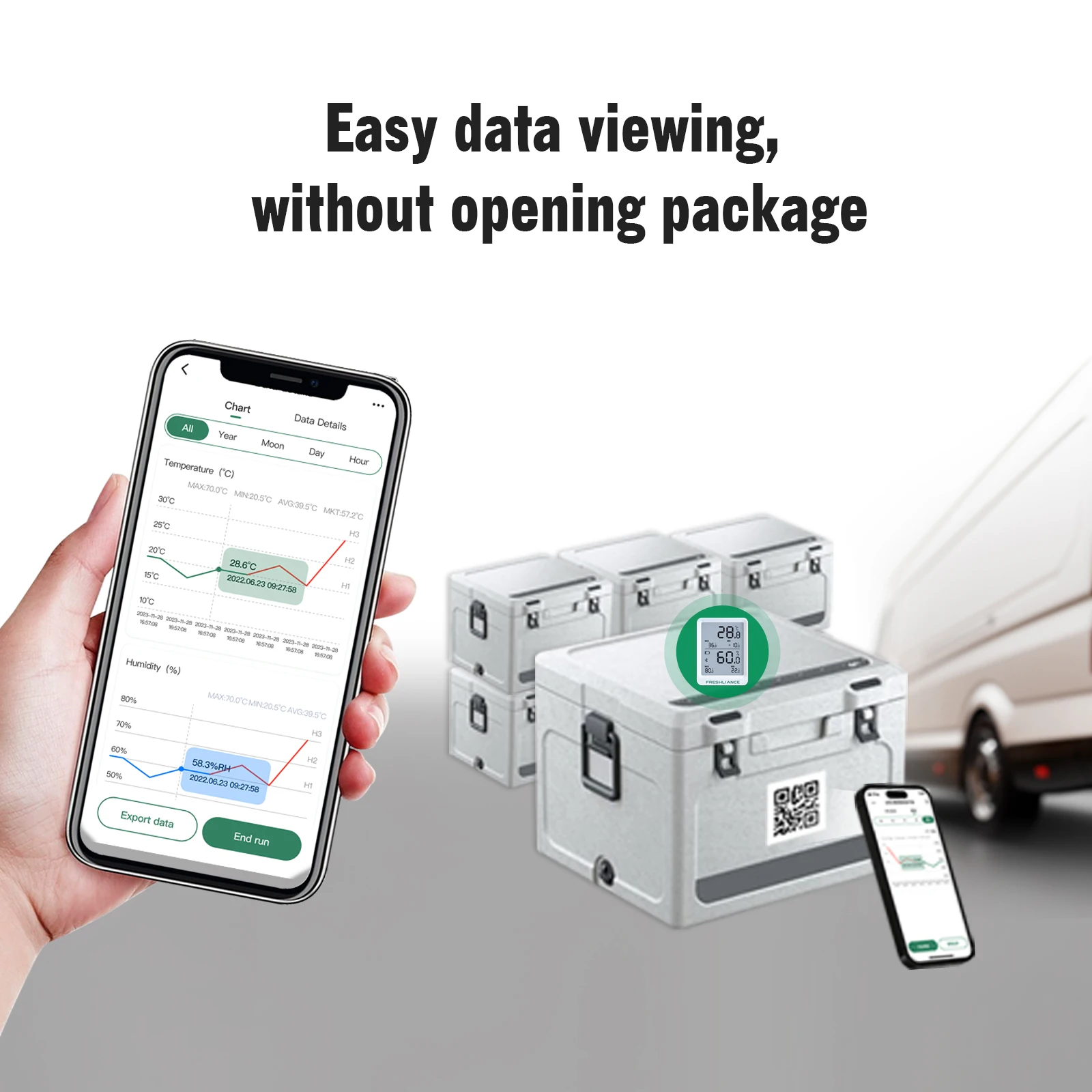 3PCS 실시간 스마트 블루투스 온도 및 습도 센서
