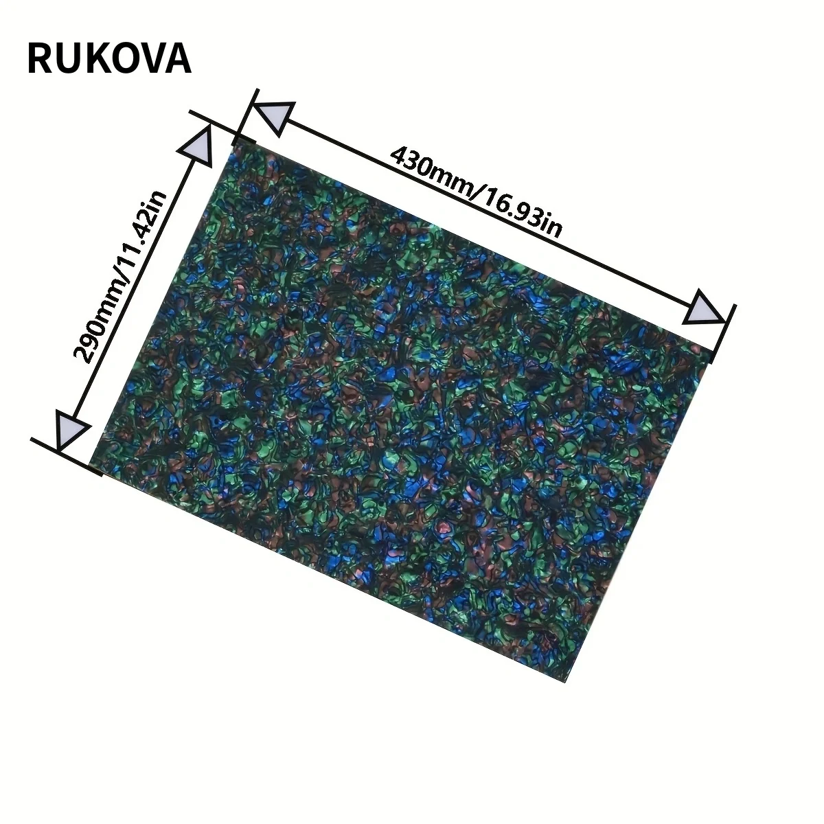 RUKOVA 11.4 X 16.9 Inch Guitar & Bass Pickguard Blank Material, DIY Electric Guitar Bass Scratch Plate Back Plate Sheet, view 2