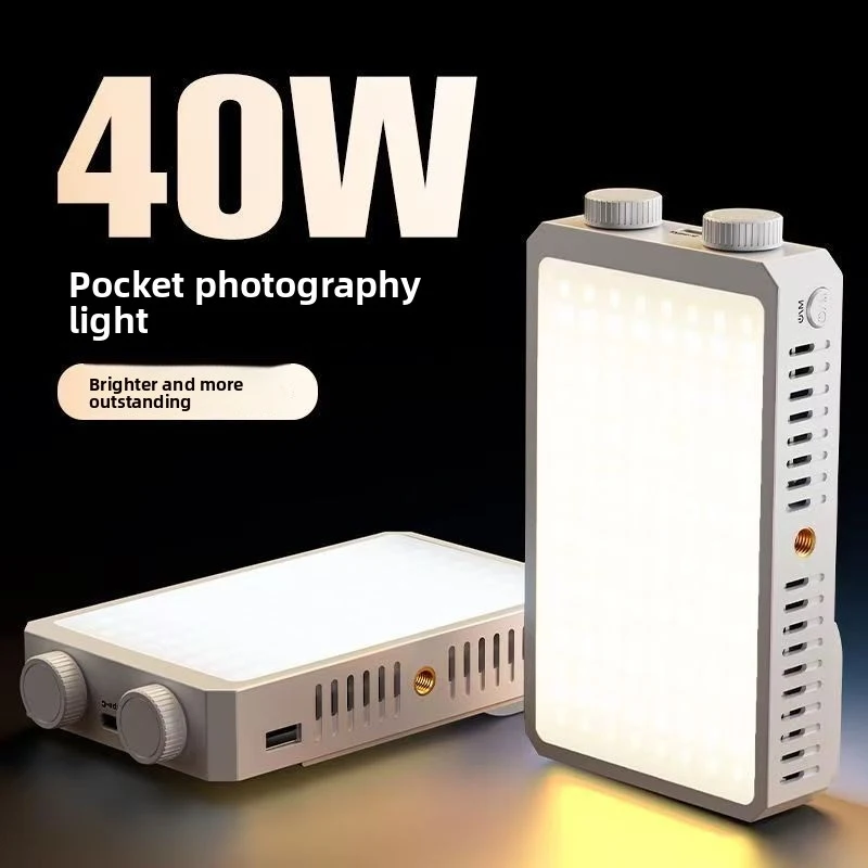 Mini luz led portátil para fotografia, lâmpada de luz do pôr do sol, luz para fotografia, luz ajustável de duas cores, luz led suave