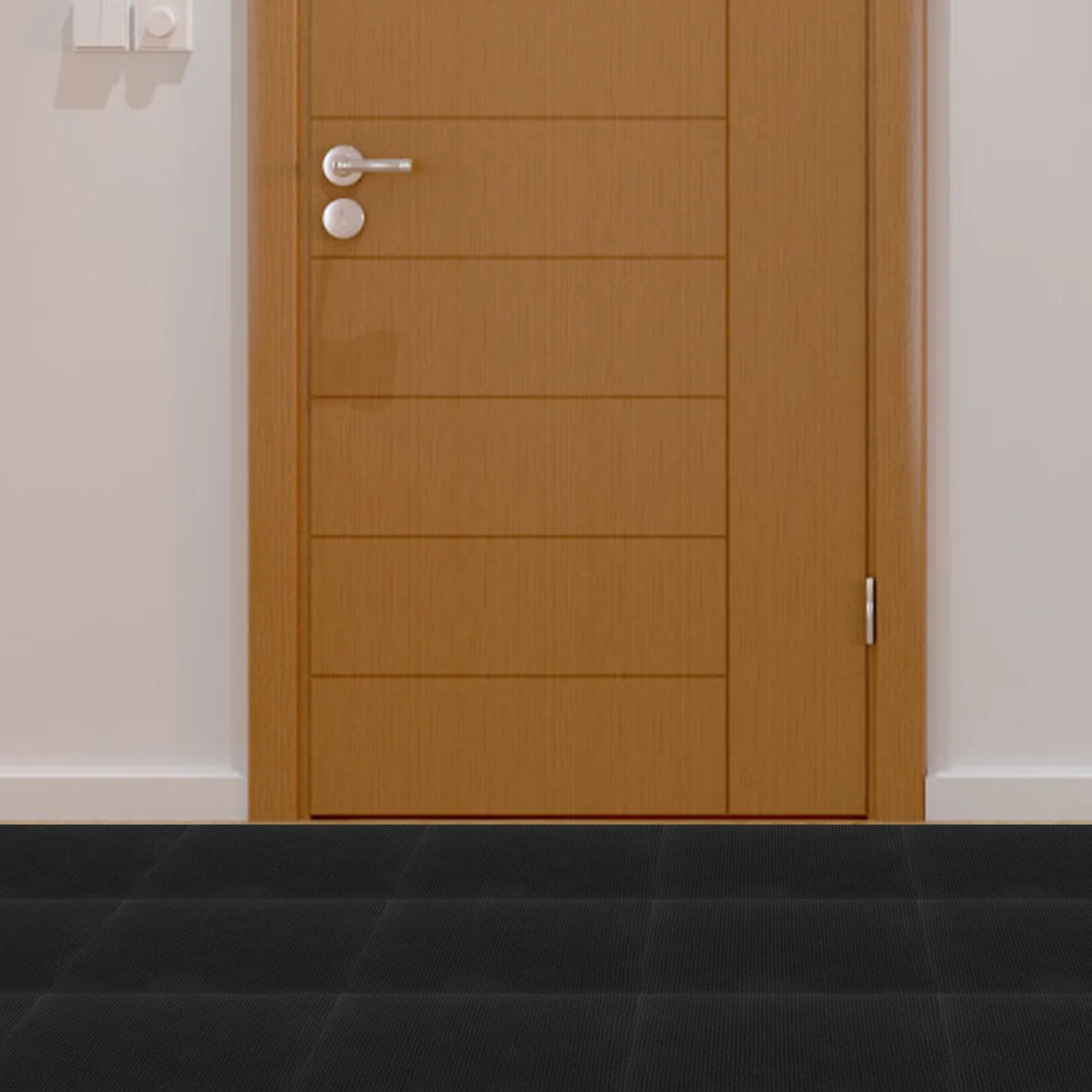Alfombra antideslizante para el suelo de la cocina, tapete de azulejo negro para pelar y pegar en la parte trasera