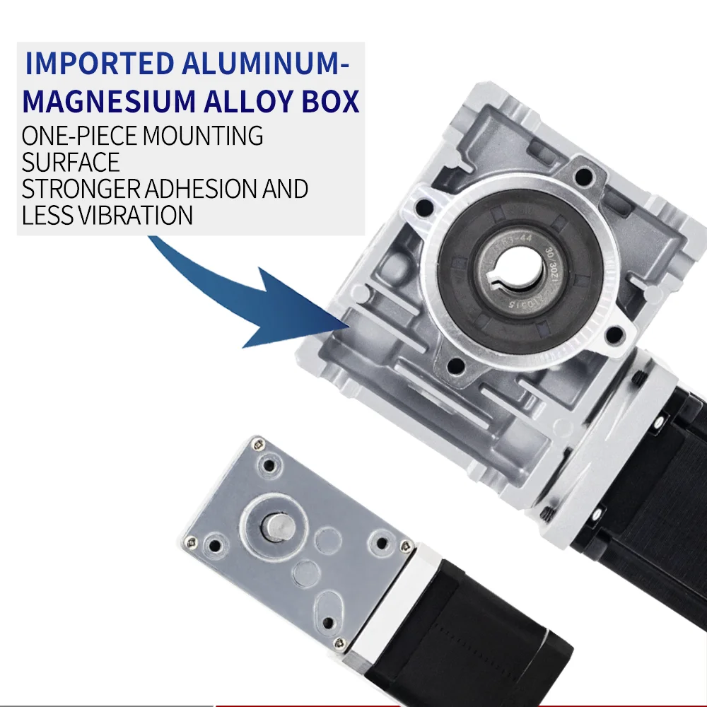 High Precision High Torque Single/Double/Hole Shaft Nema 17/23 Worm Geared Reducer Stepper/Step Motor with Worm Gearbox