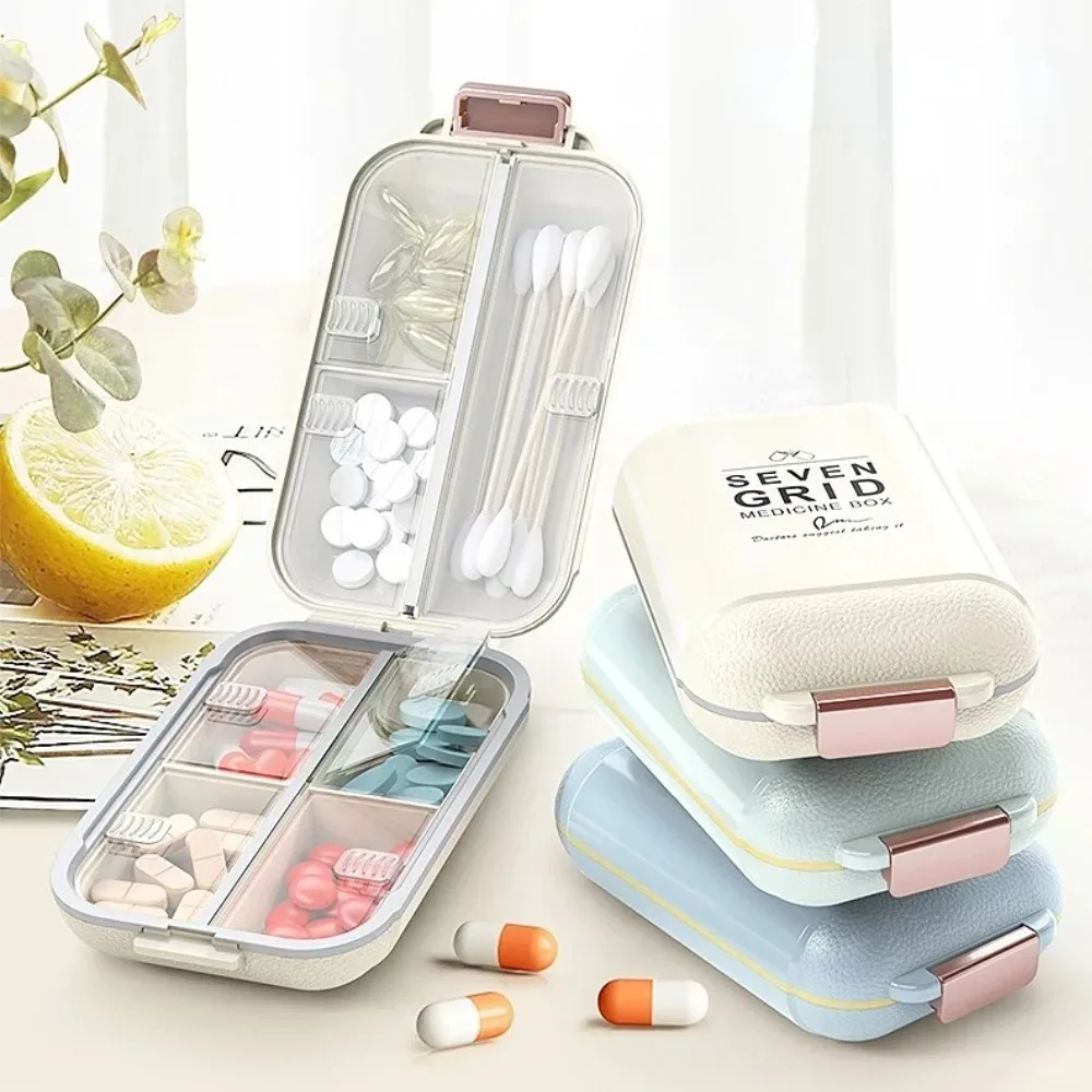 

New Small Portable Travel Weekly Pill Box Cases Container Organizer Storage Holder 7 Days 7 Grids for Vitamins Fish Oils Supplem