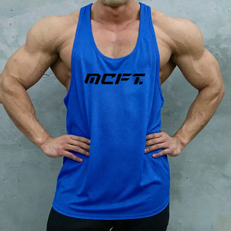 Men's Summer Outdoor Running Vests Quick Dry Mesh Workout Tank Top Sleeveless Gym Singlet Breathable Athletic Fitness Top Shirt