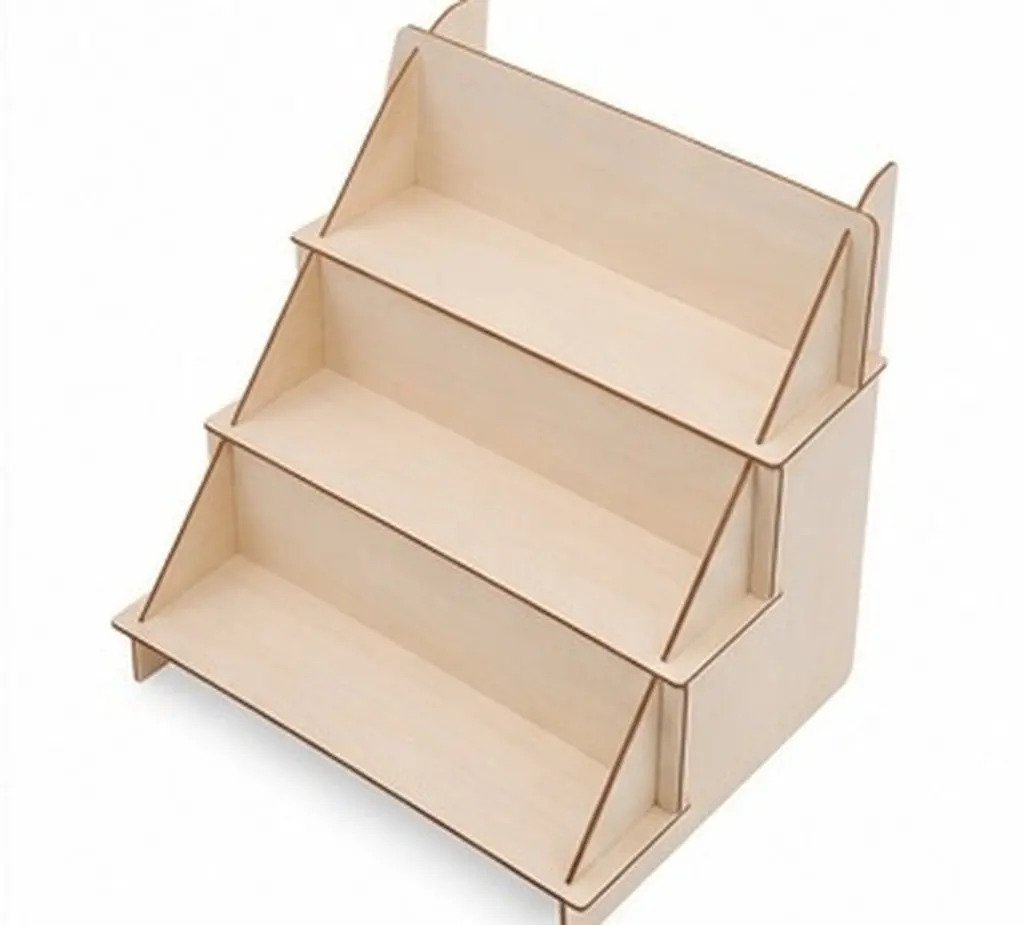 1Set 3-Tier Solid Wood Desktop Plant Stand Rectangle Indoor Tabletop Bonsai Succulent Flower Pot Stand for Windowsill Countertop