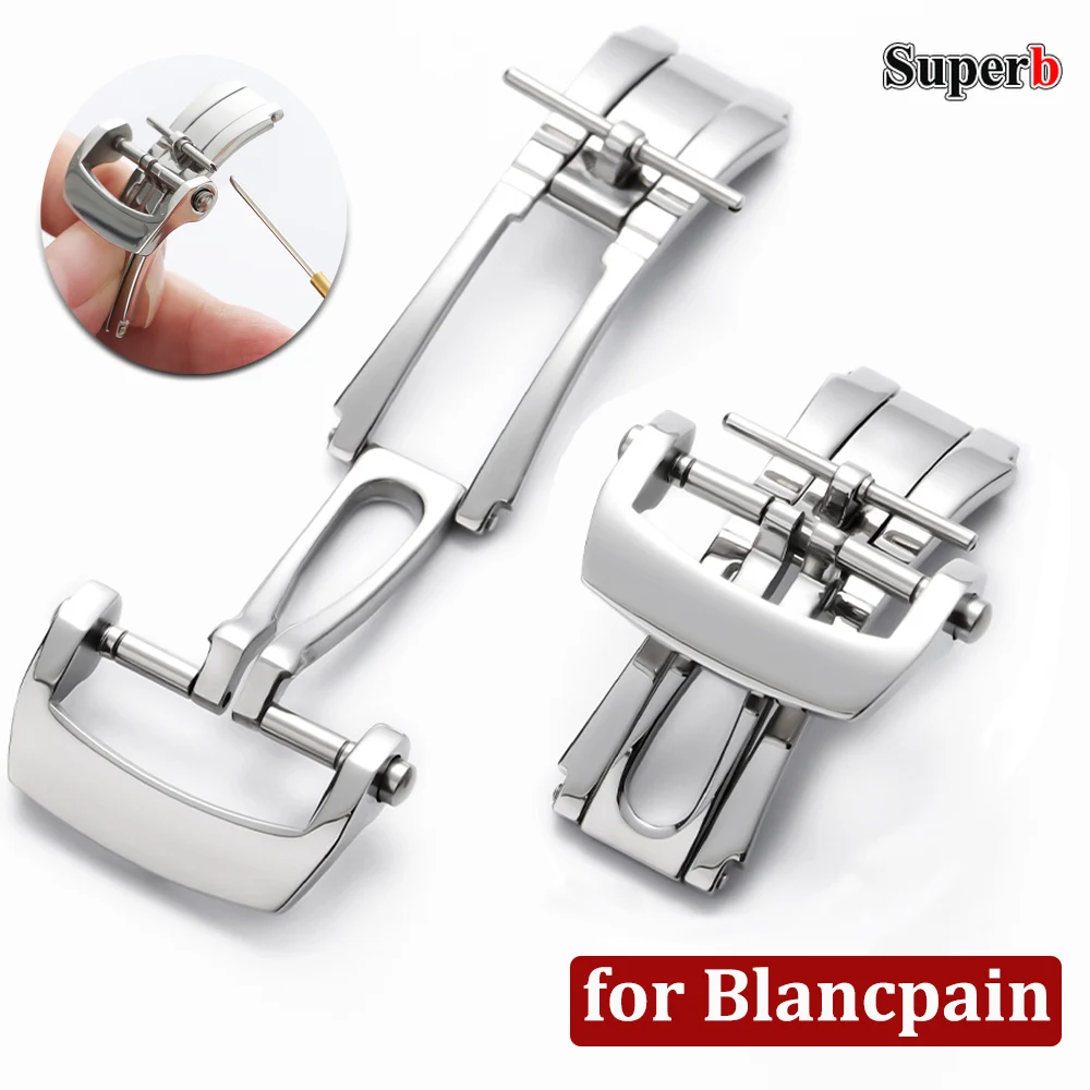

20mm Watch Strap Stainless Steel Spring Deployant Buckle Perfect for Blancpain Watch Original Repalcement Nylon Watch Band Clasp