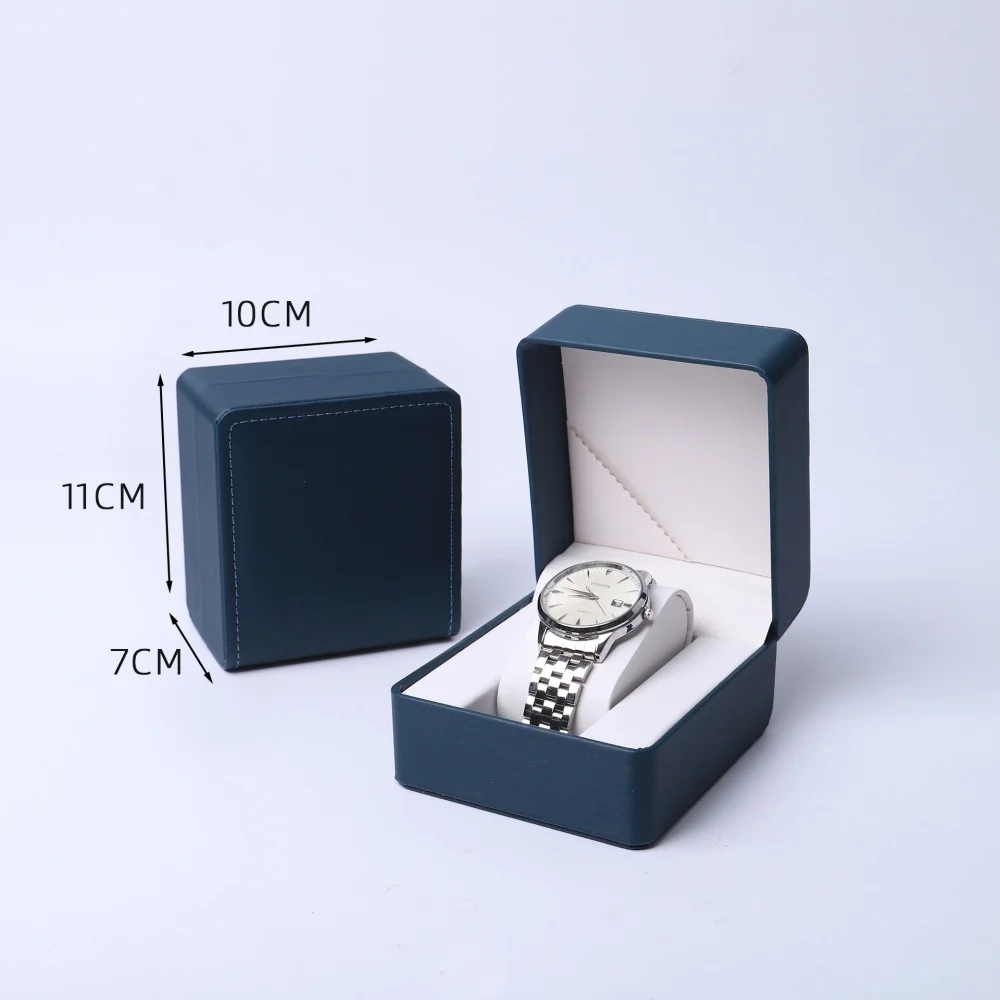صندوق ساعة أنيق للنساء والرجال صندوق هدايا لساعة اليد الفردية من جلد البولي يوريثان وحامل عرض وإكسسوارات المجوهرات #5