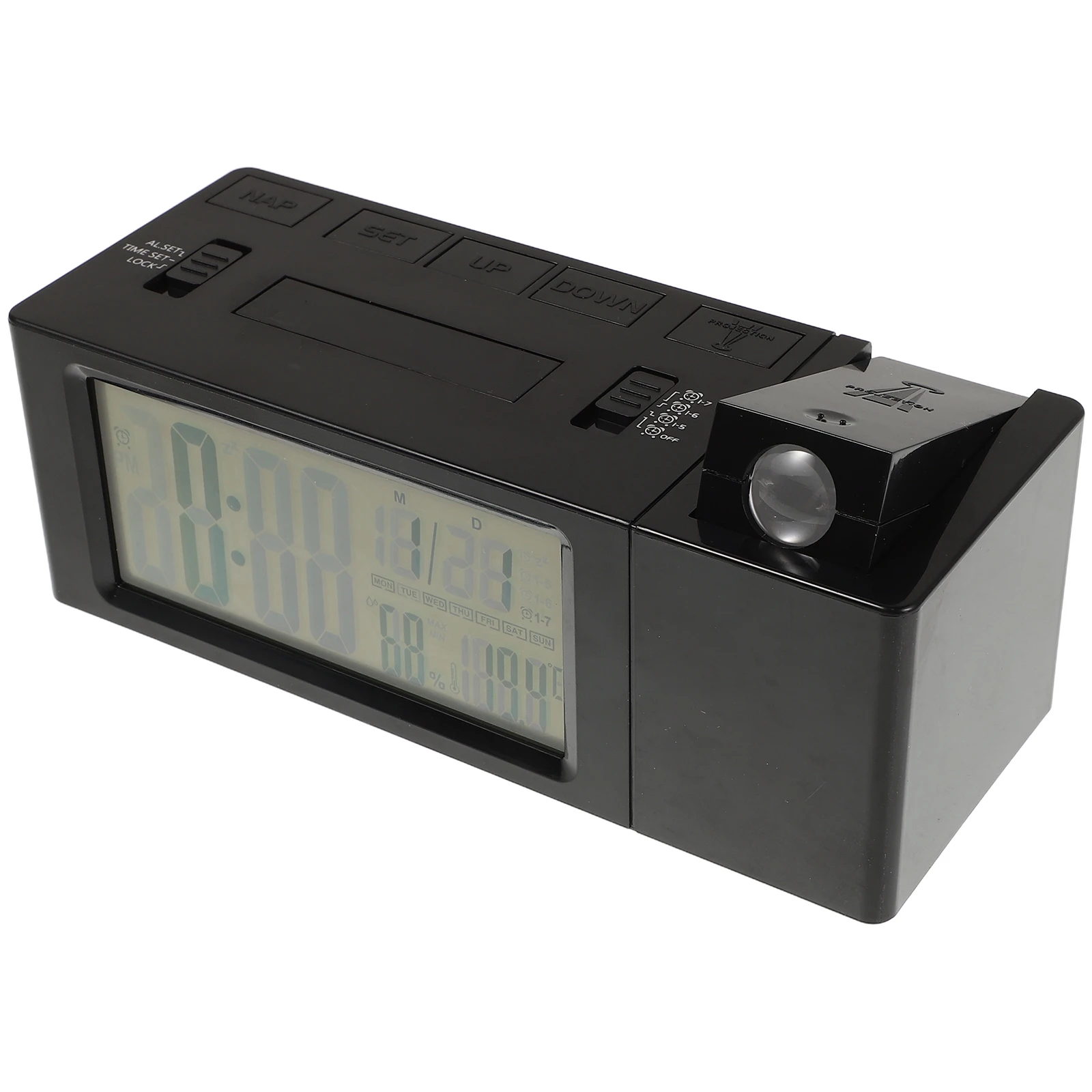 Digital Projection Alarm Clock Bedroom LED Wall Ceiling Projection Silent Operation Night Light Snooze Room Sleep Training