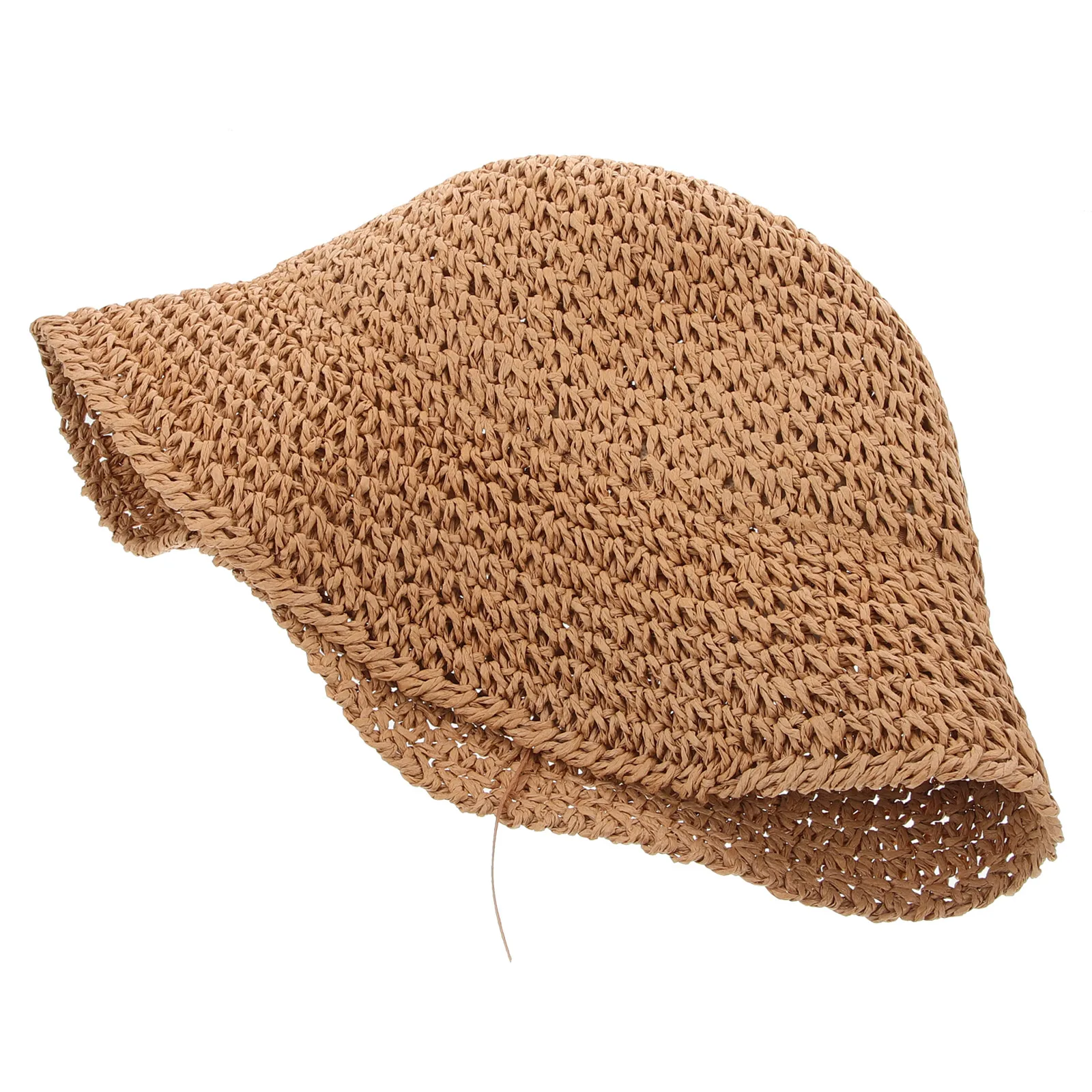 Cappello da sole estivo in paglia da donna per le vacanze al mare Cappello da pescatore pieghevole leggero Cardigan Colore M 56-58 cm Cappello da pescatore con protezione solare