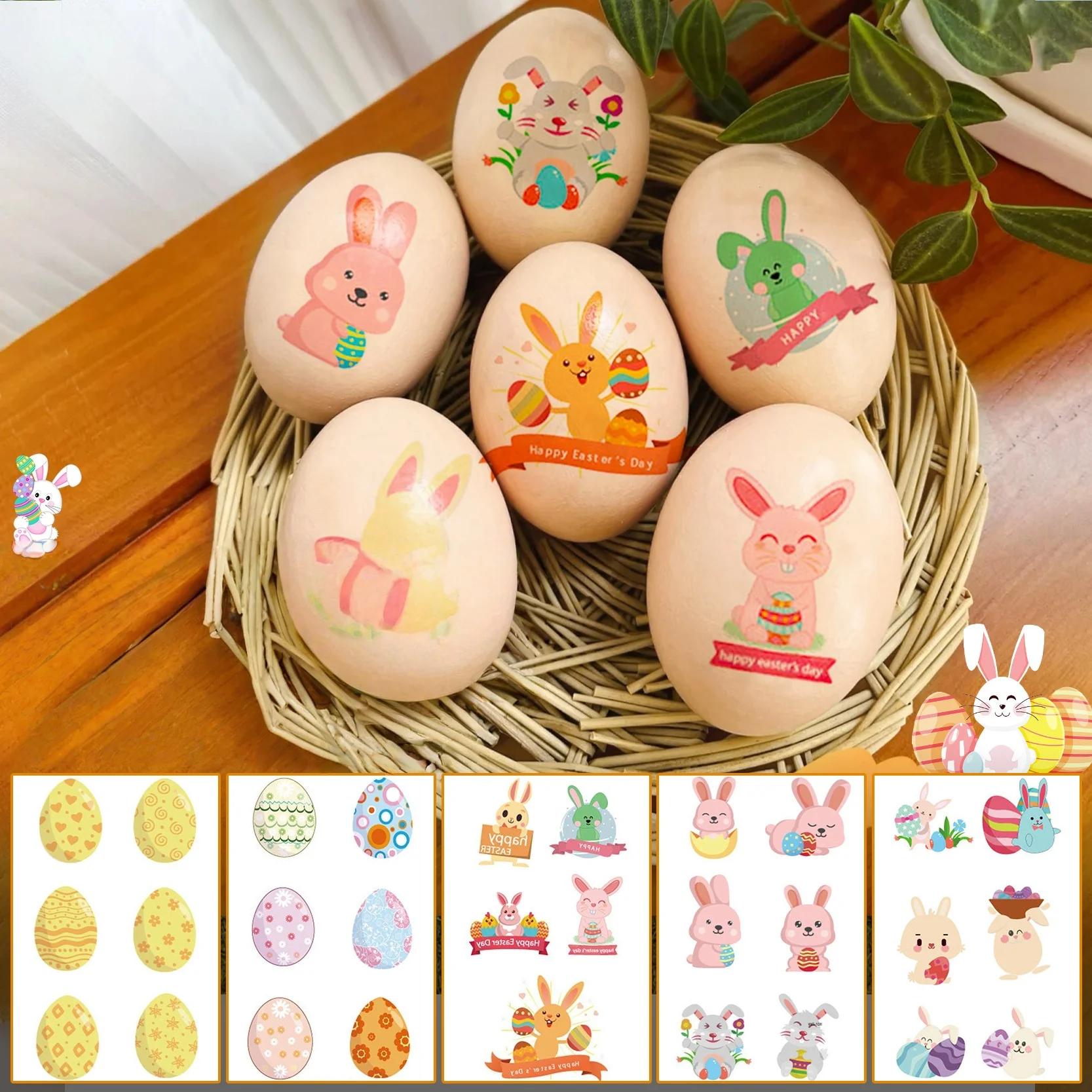 

10pcs Set Easter Glitter Egg Tattoo Sticker Easter Egg Festival Party Decoration Temporary Tattoos for Children Kids