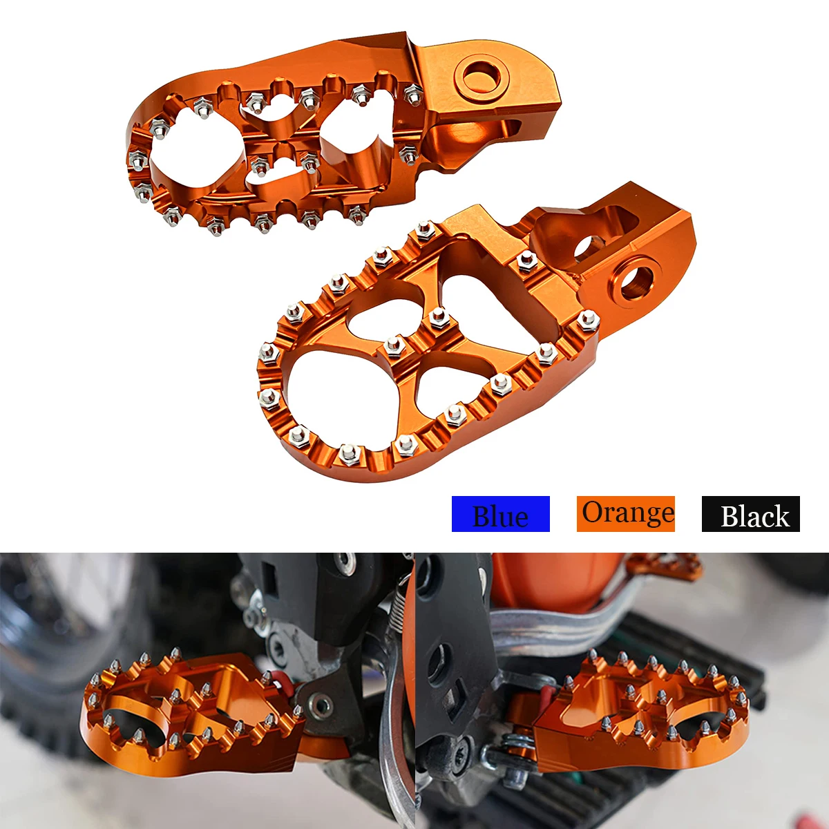 

Motorcycle CNC FootRest Footpegs Rests Pedals For KTM 85 125 150 200 250 300 350 450 530 EXC EXCF XC XCF SX SXF 2017-2023