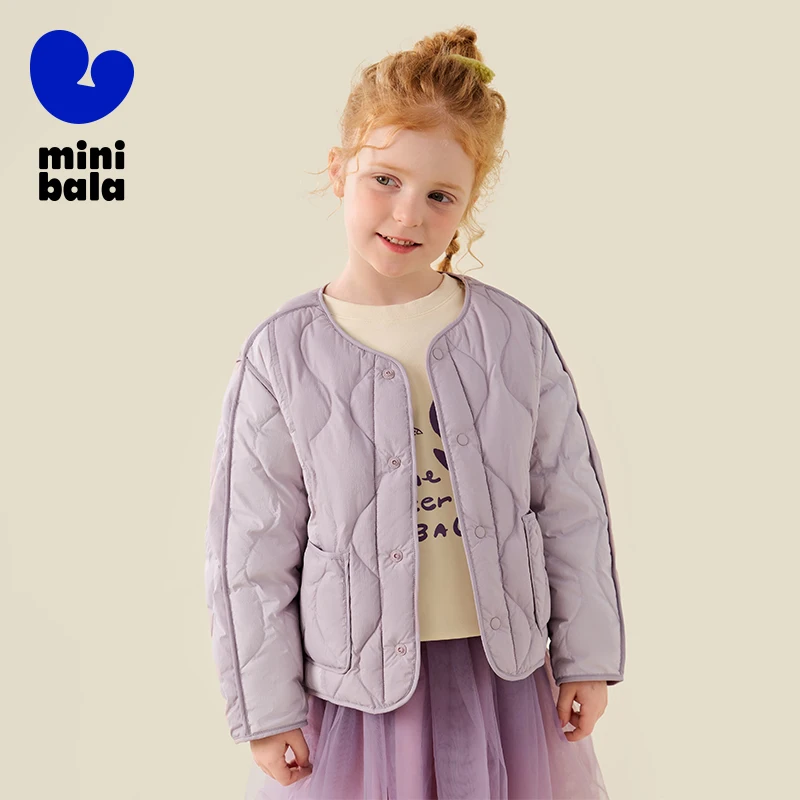 

Детский пуховик Mini Bala, новинка 2025 года, зимнее легкое носимое пальто 2-в-1 для дома и улицы