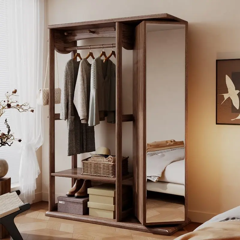 #New Chinese Ebony Solid Wood Coat Rack | Storage Wardrobe | Applicable To Bedroom Living Room Wardrobe Children Adults view 2