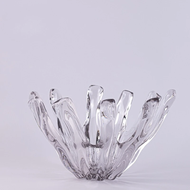 Modern minimalist art fruit plate home glass decoration creative ornament high-end exquisite handicraft wholesale