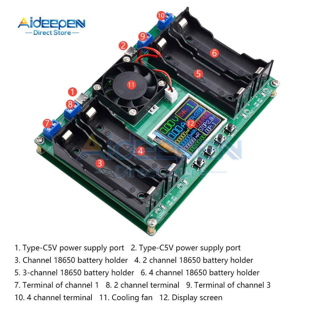 4 Channel 18650 Battery Capacity Internal Resistance Tester Automatic Charging And Discharging Module Internal Resistance Tester