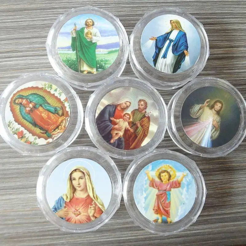 L9BE 10pcs Plastic Storage Box for Round Beads Catholic Rosary for Cross Religious Ne