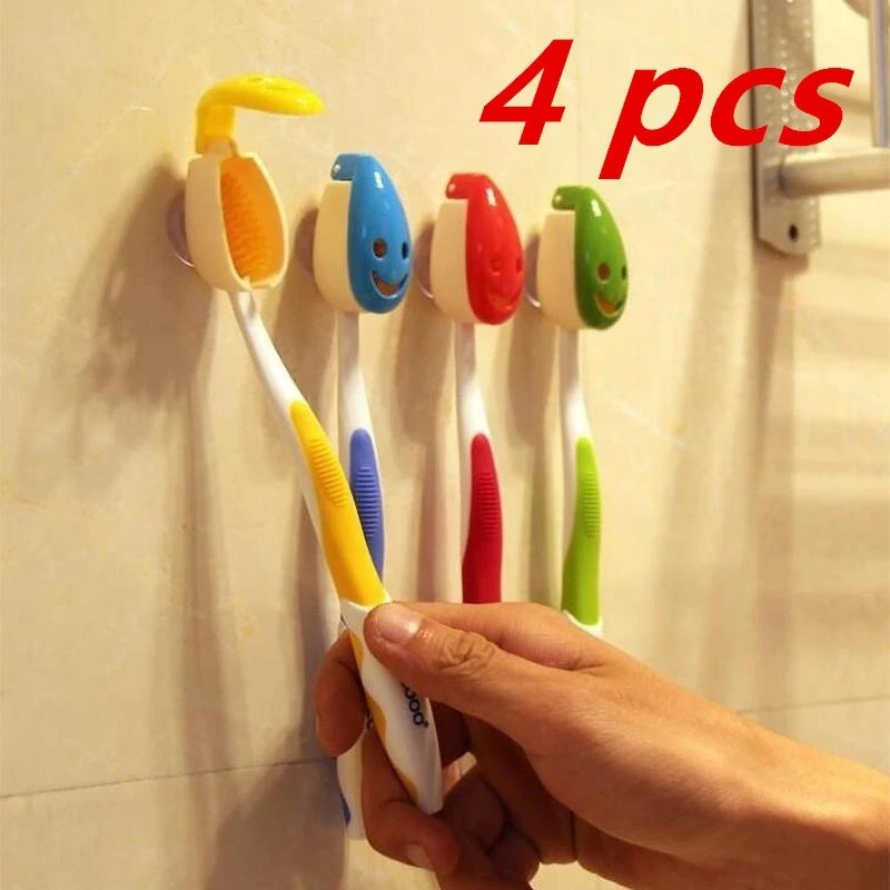 4pcs Creative Lovely Cartoon Animal Pattern Automatic Toothbrush Holder with Suction Toothbrush Rack