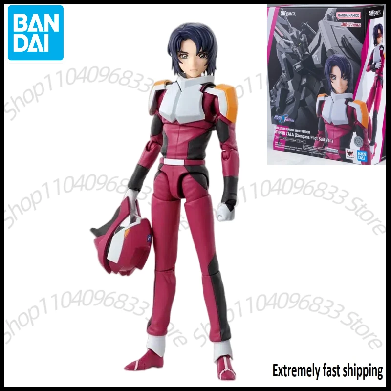 In Stock Bandai SHF ATHRUN ZALA (Compass Pilot Suit Ver) Mobile Suit Gundam SEED FREEDOM Anime Action Figure Model Toy Gift Kids