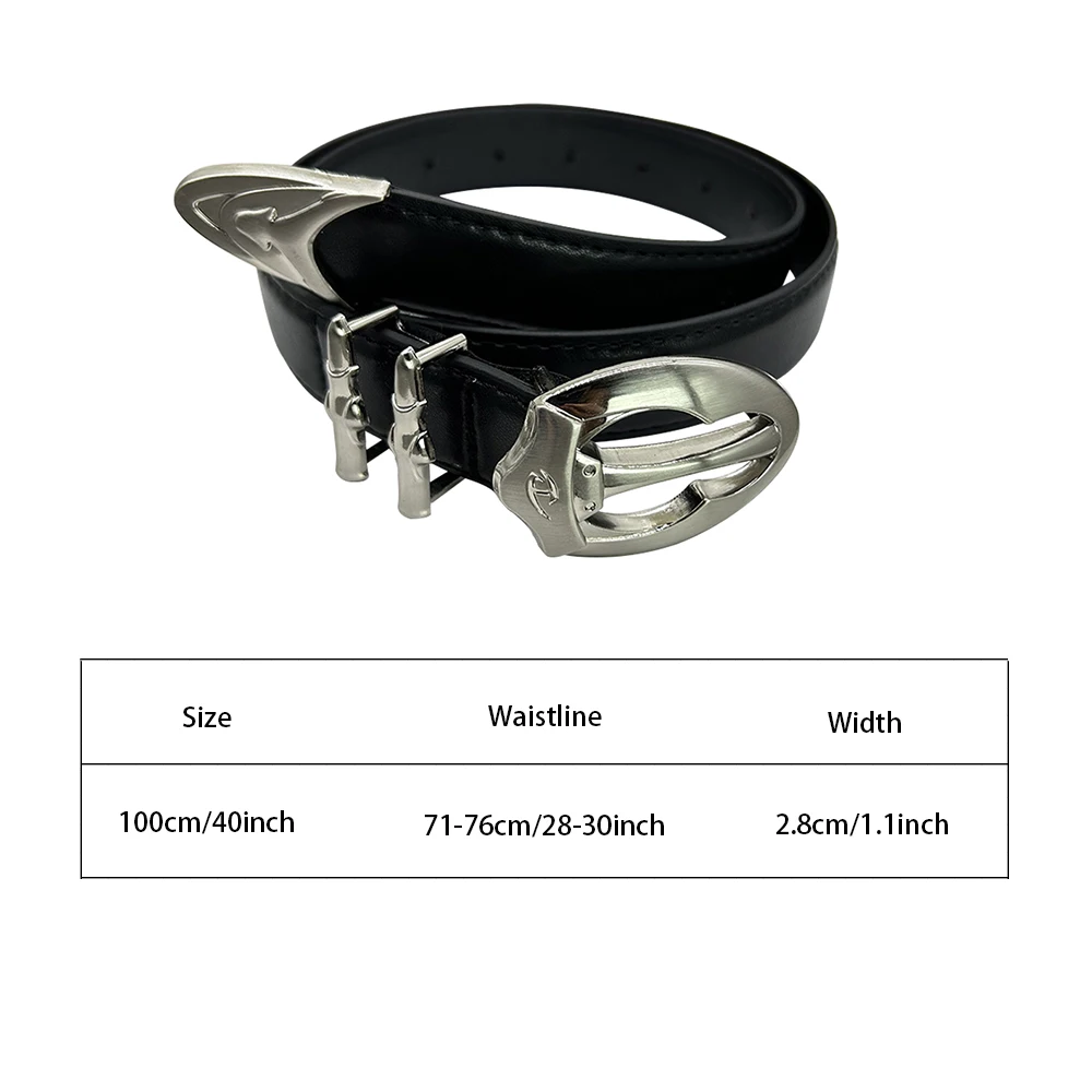 Retro Bullet Diablo Metal Buckle Belt Women's Niche Design Sense Spice Girl Belt High Sense Fashion Men Belt