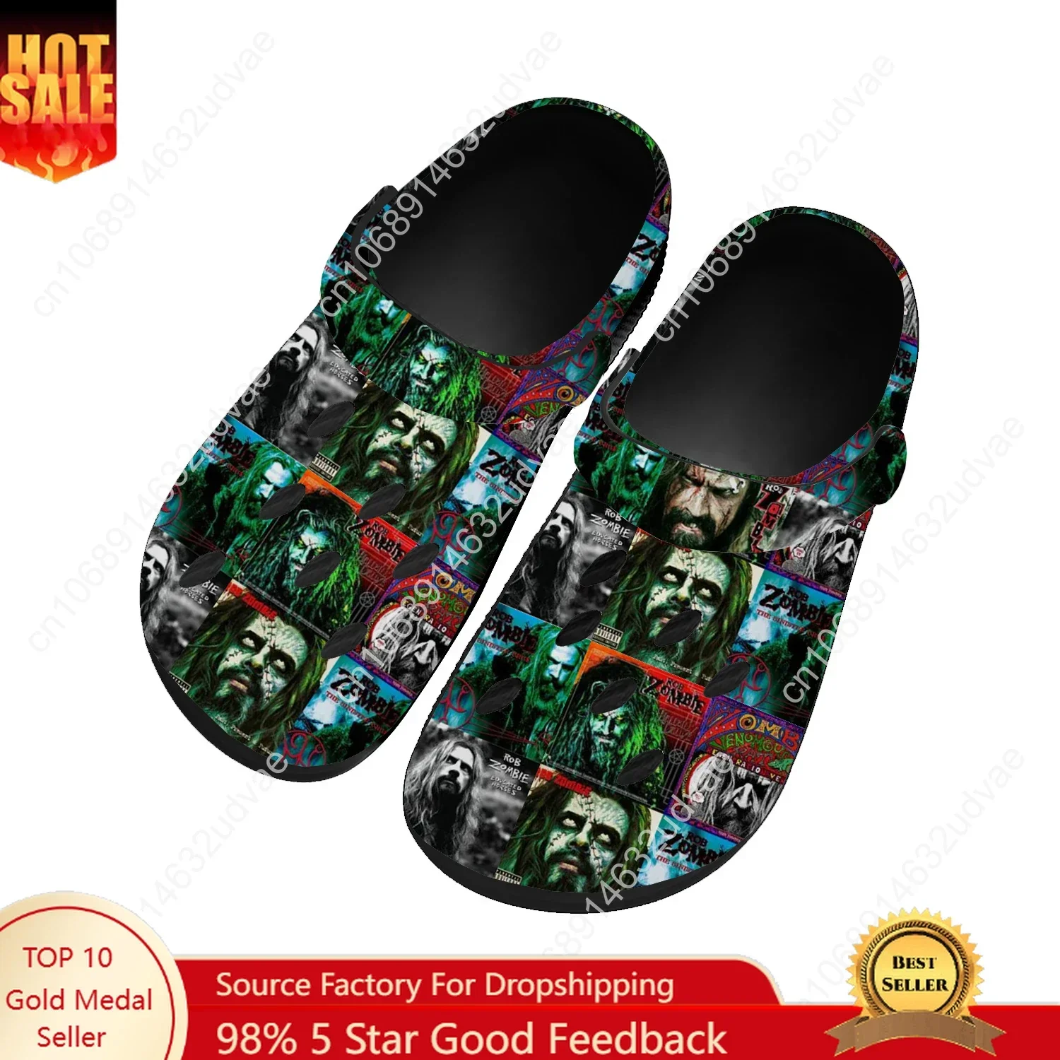 

Rob Zombie Water Shoes Mens Womens Comfortable Fashion Home Garden Clogs Customizd Sandals Beach Breathable Hole Slippers
