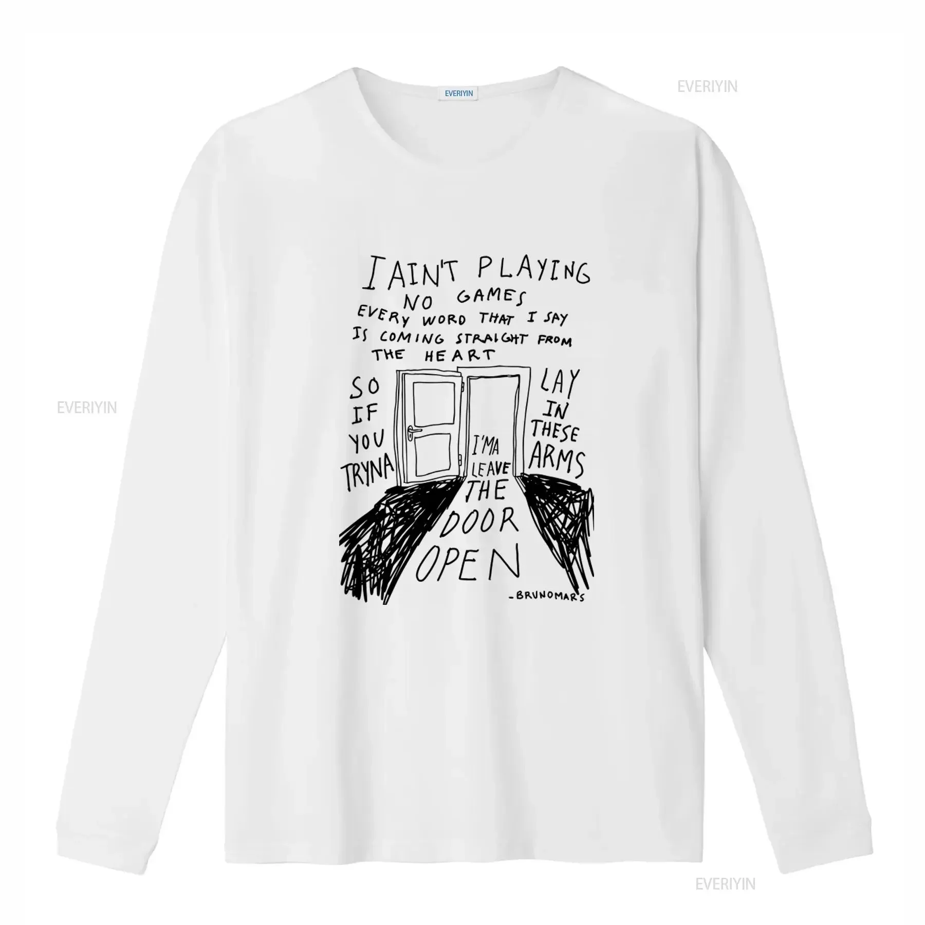 Bruno Mars Inspired Heavy T Shirt Leave the Door Open Design No Games Heartfelt Lyrics Print vintage Washed Soft Unisex