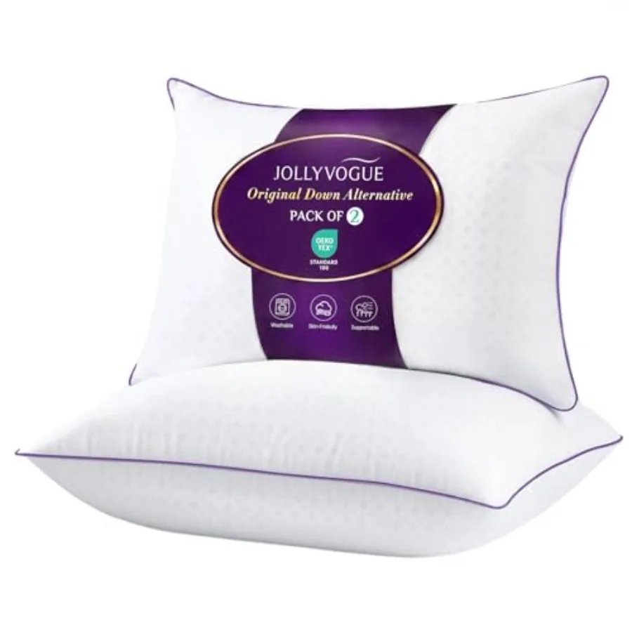 

Комплект из 2 подушек Queen Size: мягкие поддерживающие подушки для кровати с ультрамягким наполнителем из искусственного пуха, роскошные, пушистые, гостиничного качества.
