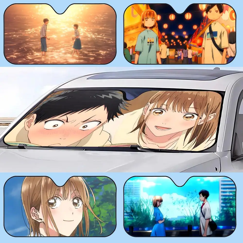 

Cartoon Ao no Hako blue box Sun Visor Retractable Car Sun Visor Anti-Glare UV Protection Front Window Sunshade