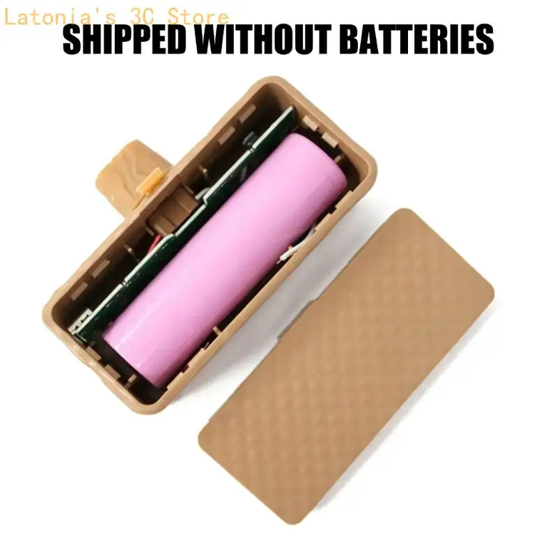 Type C Port Layout Bag Storage 18650 Cell Case, Single Cell Backup Enclosure, Battery Sold Separately for Phone Use X3UB
