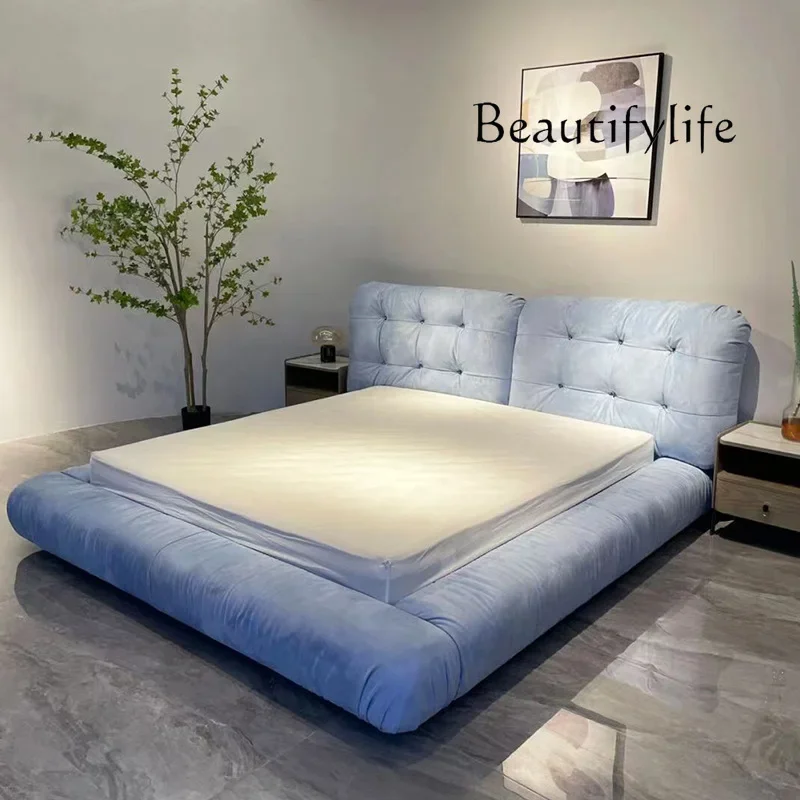 X35 Cloud Italian Minimalist Technology Cloth Bed Double Wabi-sabi Bed Fabric Bed Modern Simplicity