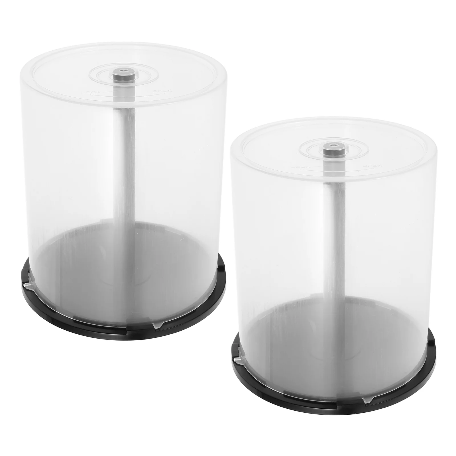 

2 Pcs Round Tin Containers CD Storage Bin Flickering Empty Bucket Portable Melt