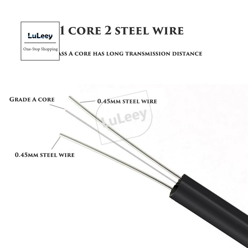 FTTH 100m Leather Line Household Optical Fiber Jumper SC SC Outdoor 1-core 2-wire 20meter Single Mode