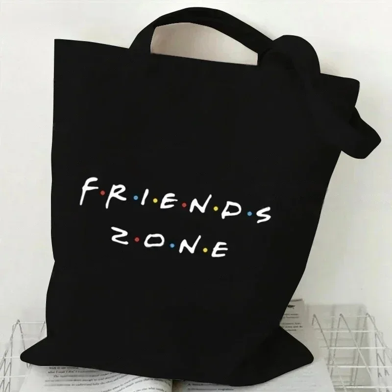 Eco-Friendly Black How You Doing Friends TV Tote Bag Canvas Shoulder Bag for Women Trendy TV Show-Themed Handbag for Girls view 3