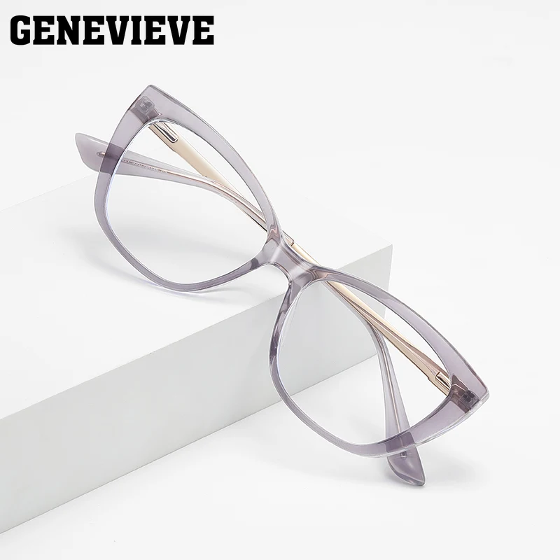 

GENEVIEVE Новая мода, простая дизайнерская оправа с бабочкой, очки с защитой от синего света, настраиваемые фотохромные очки по рецепту LS227