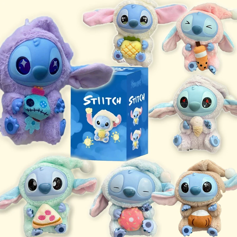 2025 nuevo Stitch Eat Some Thing Before Sleep Series caja ciega de vinilo bolsa colgante Linda muñeca de peluche caja misteriosa juguete regalos sorpresa