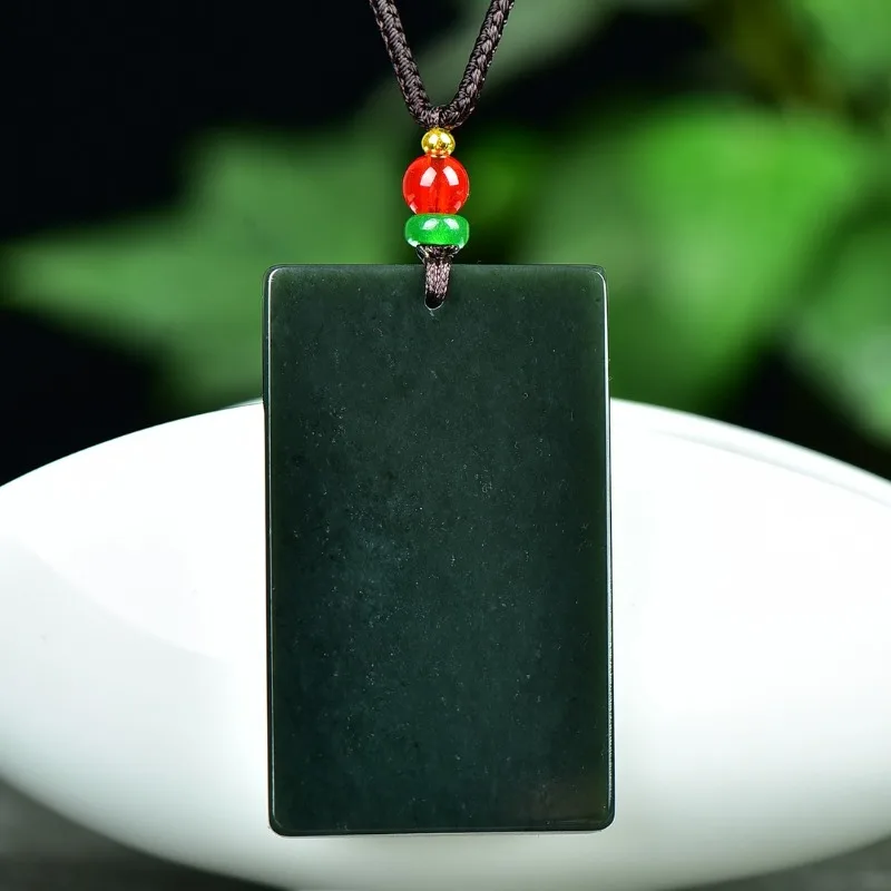 

100% натуральный нефритовый кулон Hetian, ожерелье из нефрита, модное винтажное мирное украшение для мужчин и женщин, бесплатная доставка