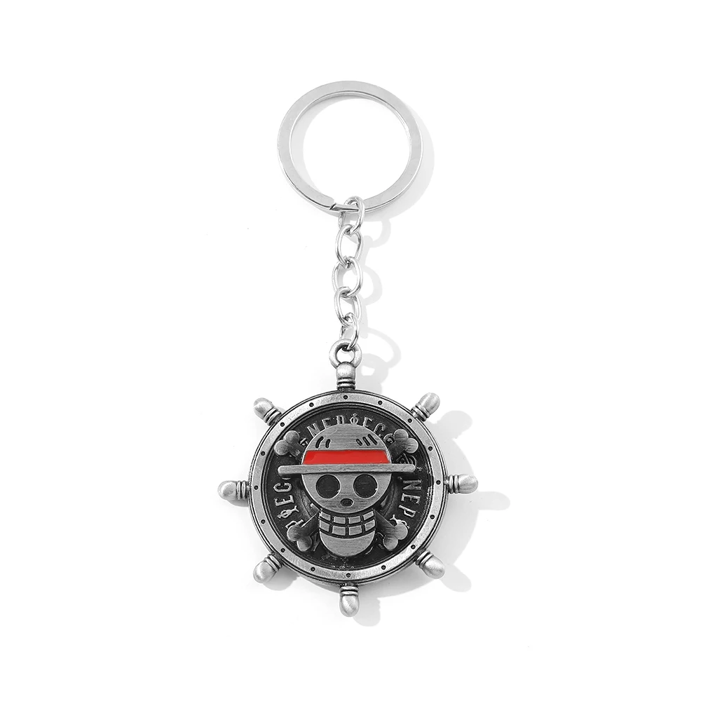 Accesorios de Anime llavero de una pieza el sombrero de paja piratas brújula llavero joyería de moda llavero de coche para mujeres regalos