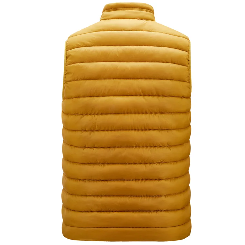 2025 Men Down Vest Autuumn Winter Simple Solid Color Stand Collar Male Waistcoat Casual Slim Sleeveless Lightweight Man Coat