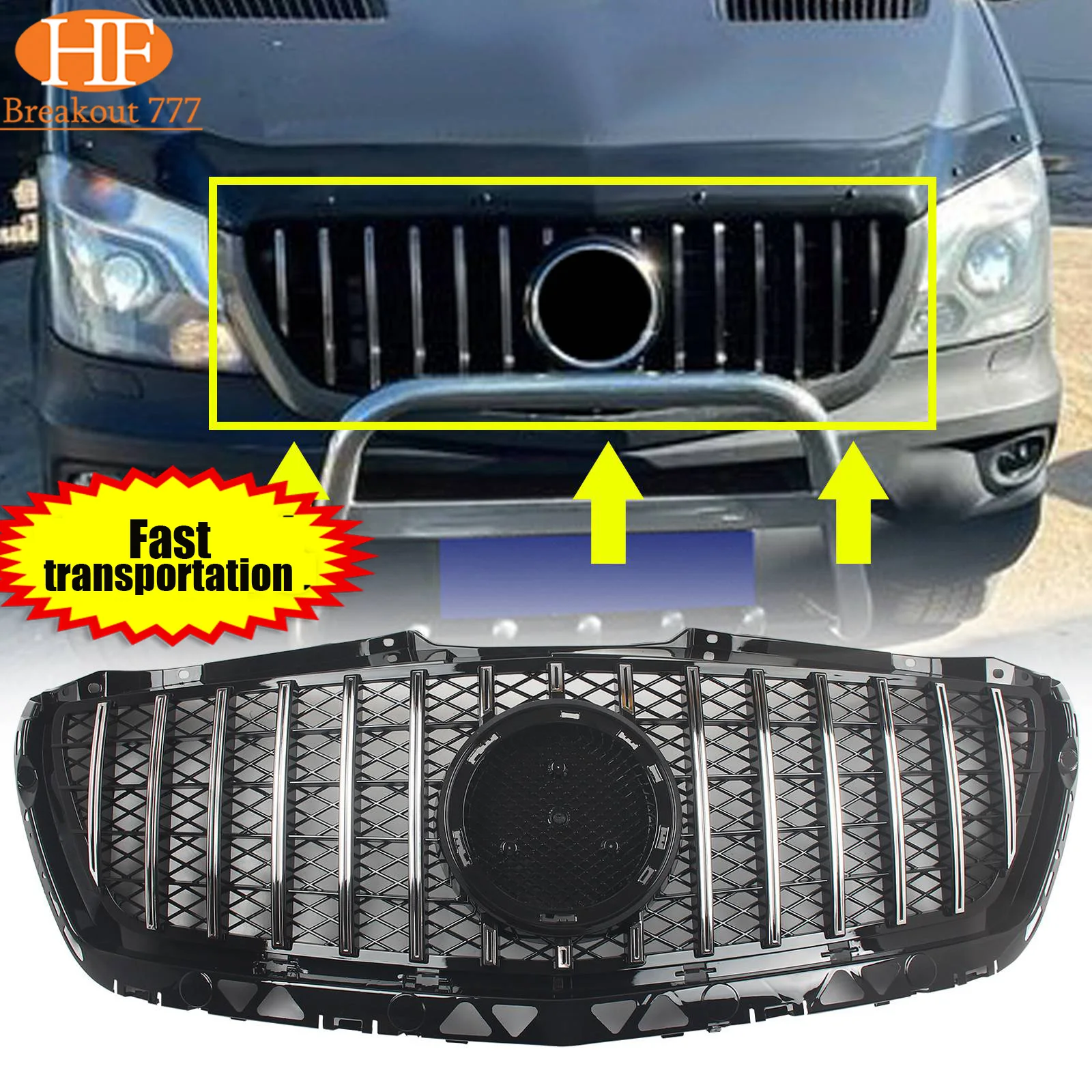 

For Mercedes-Benz W906 Sprinter 2014-2017 Front Grille Racing Grill Mesh Tuning Accessories
