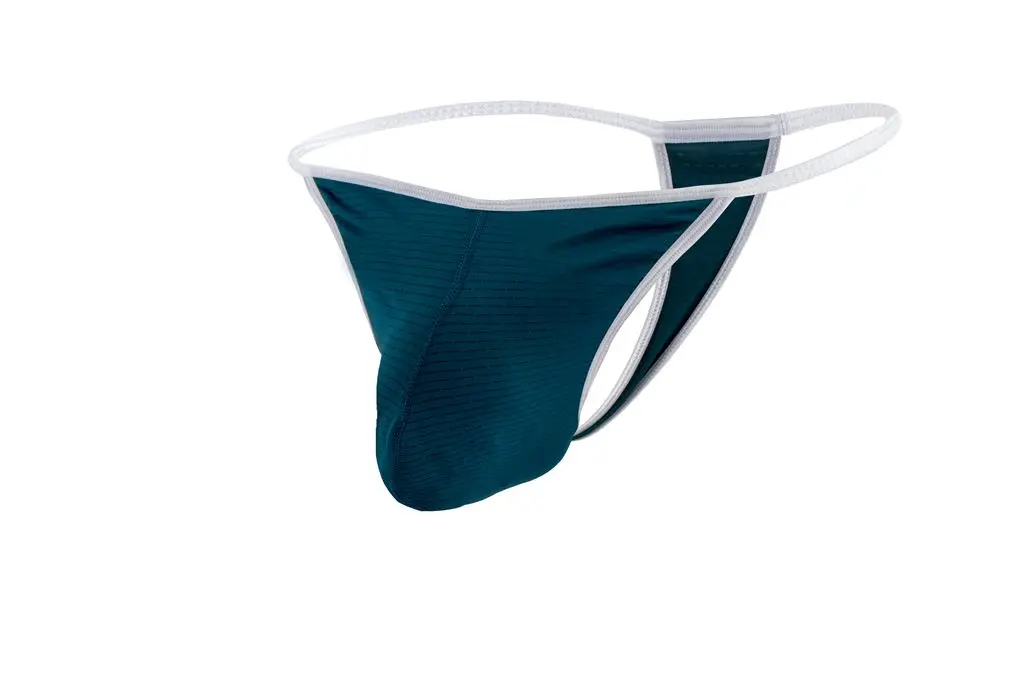 ZonbailonMen’s Sexy Thongs T-Back Ice Silk Pouch up G-Strings for Men