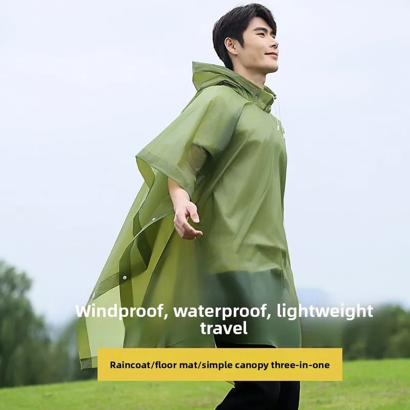 Multifunctional Outdoor Rain Poncho Canopy Ground Thick Oversized Portable Fishing Hiking Backpack Use