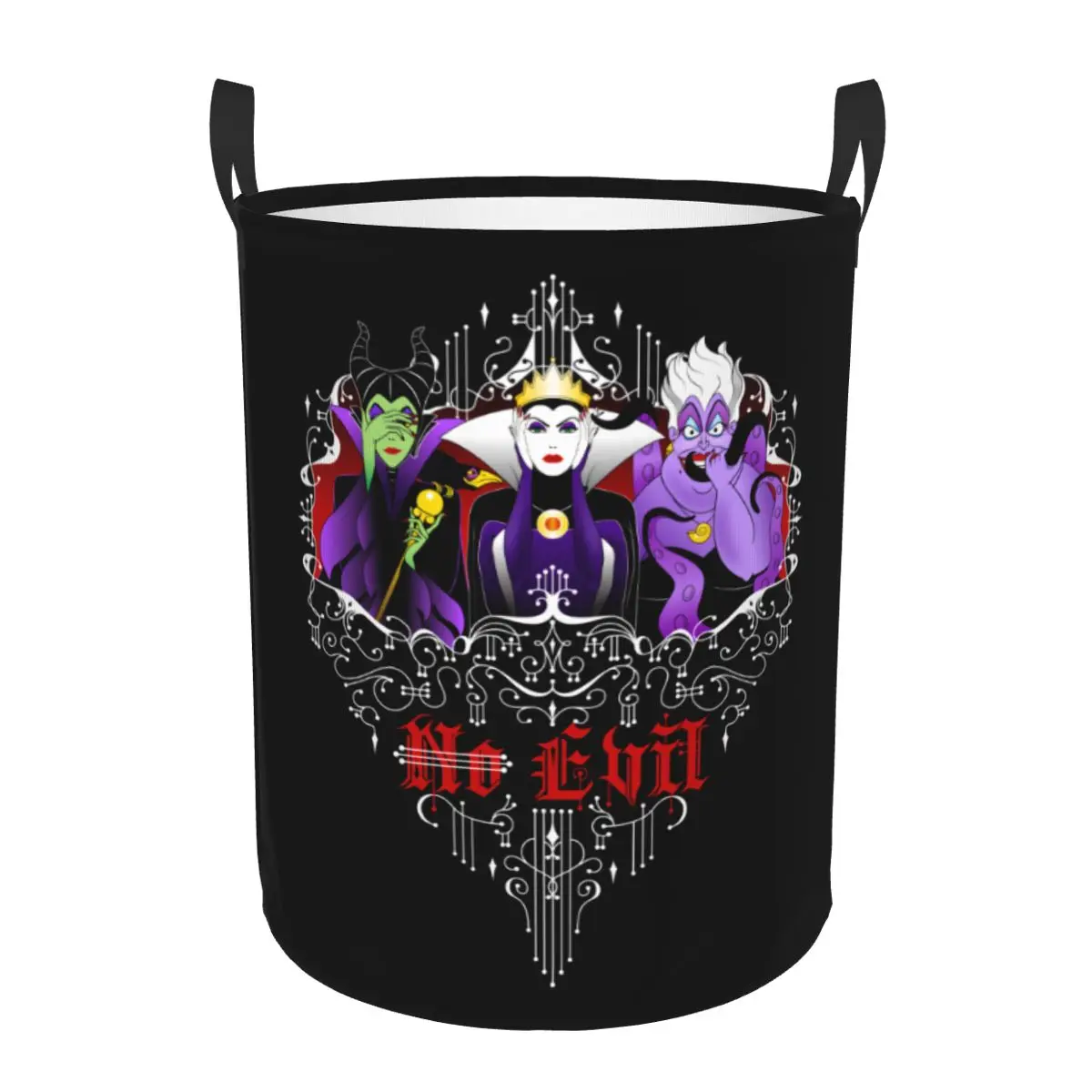 

Custom Three Wise Villains Laundry Hamper Large Storage Basket Girls Boys Toy Organizer