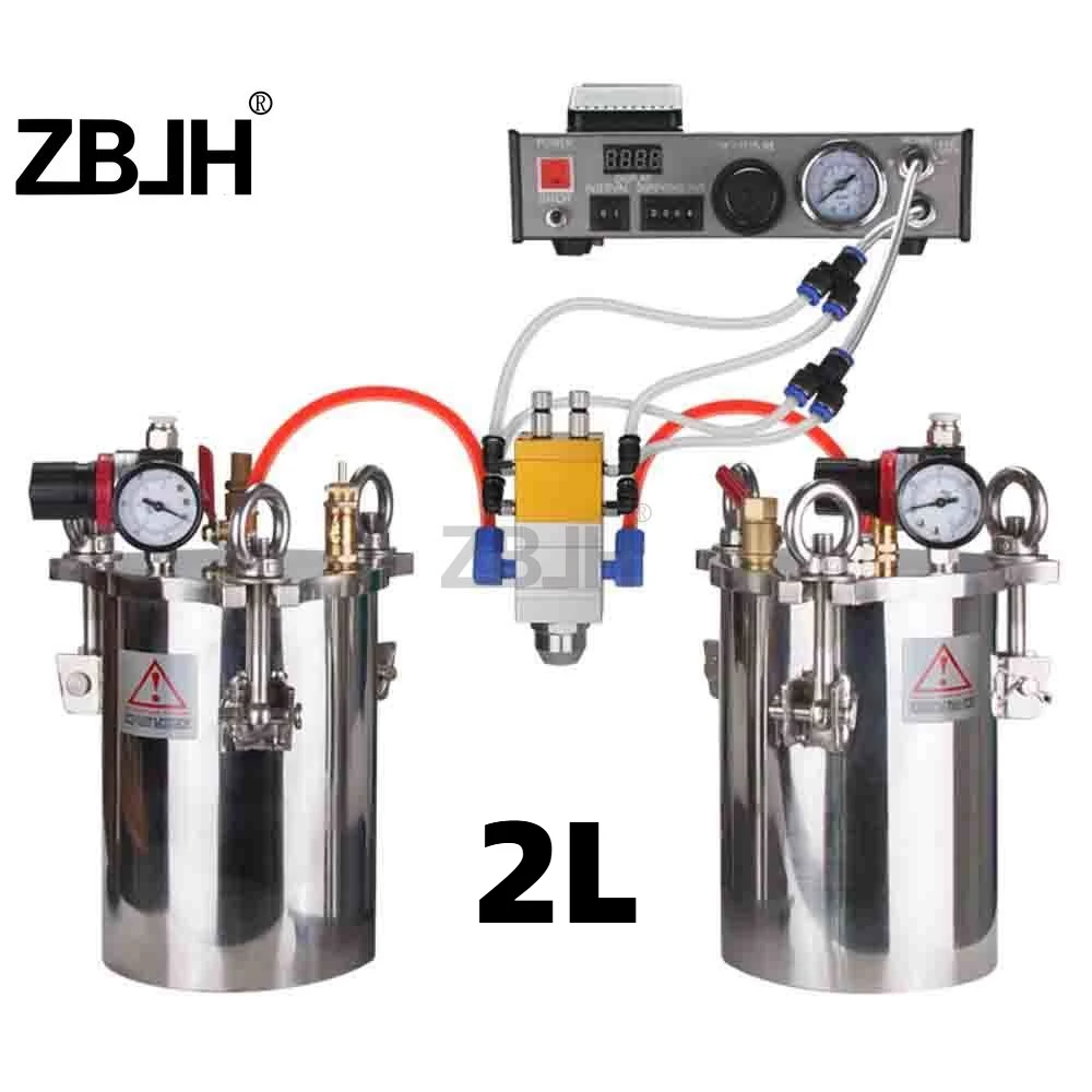 

AB glue dispensing set 2pcs 2L pressure barrel + 1pcs dispenser +1pcs AB valve