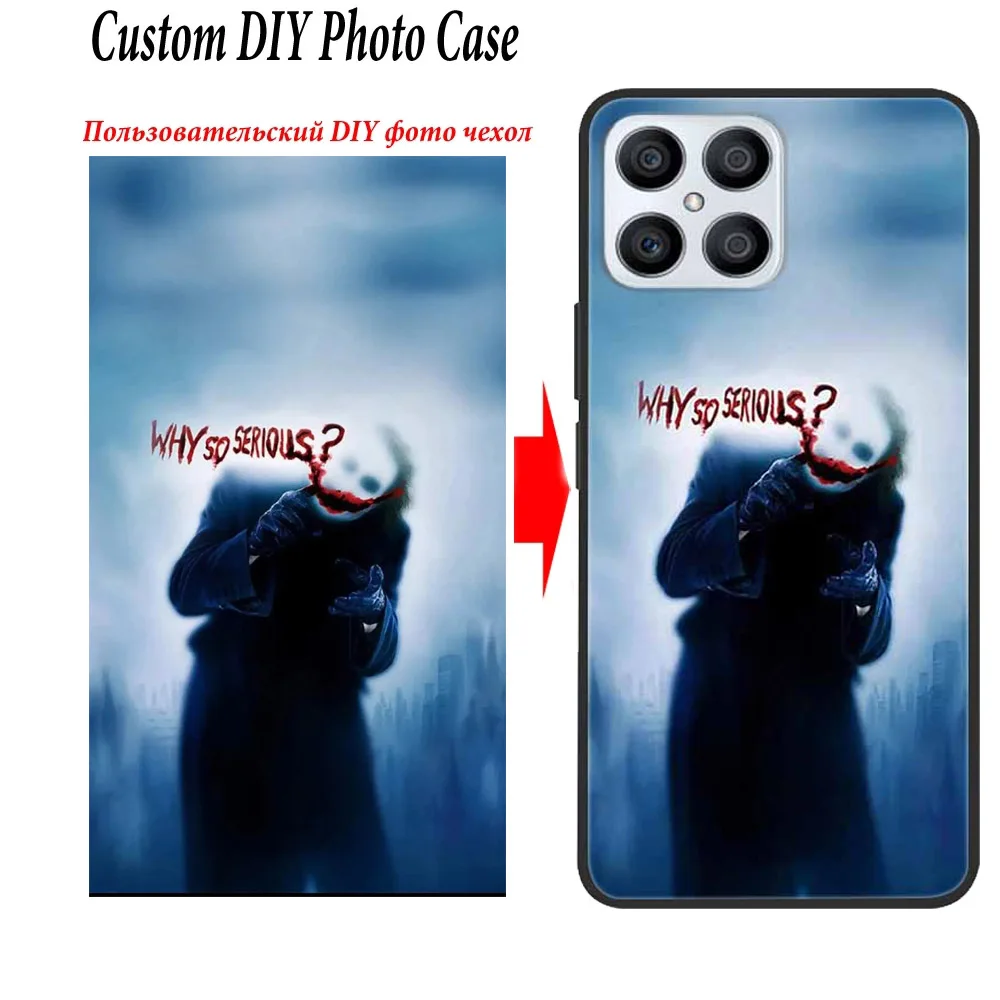 Customized Cases For Honor X8 X7 X9 5G X6 X10 Max 8X X9A Black Silicone Cover DIY Phone Photo Picture Gift Present X 9 Soft TPU