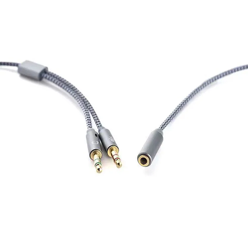 1-10 قطعة كابل الفاصل سماعة الرأس للكمبيوتر 3.5 مللي متر أنثى إلى 2 ذكر 3.5 جاك ميكروفون الصوت Y الفاصل ميكروفون محول كابل مساعد