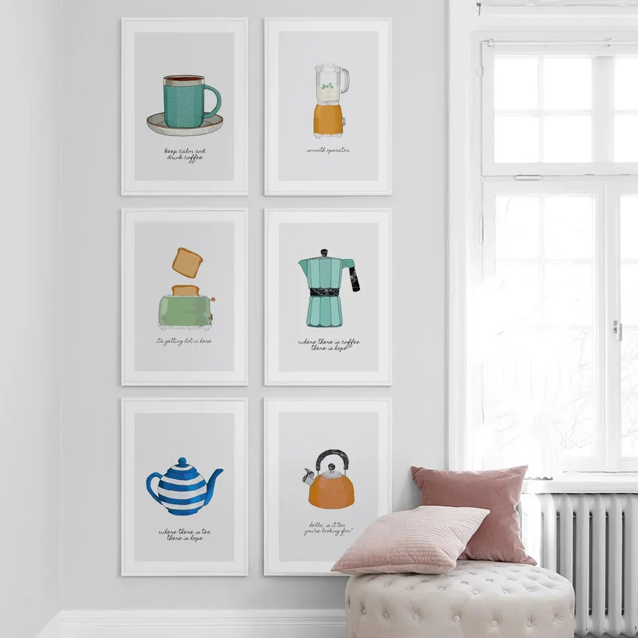 Toaster Teapot Coffee Pot Kettle Blender Wall Art Canvas Painting Nordic Posters And Prints Wall Pictures For Kitchen Room De