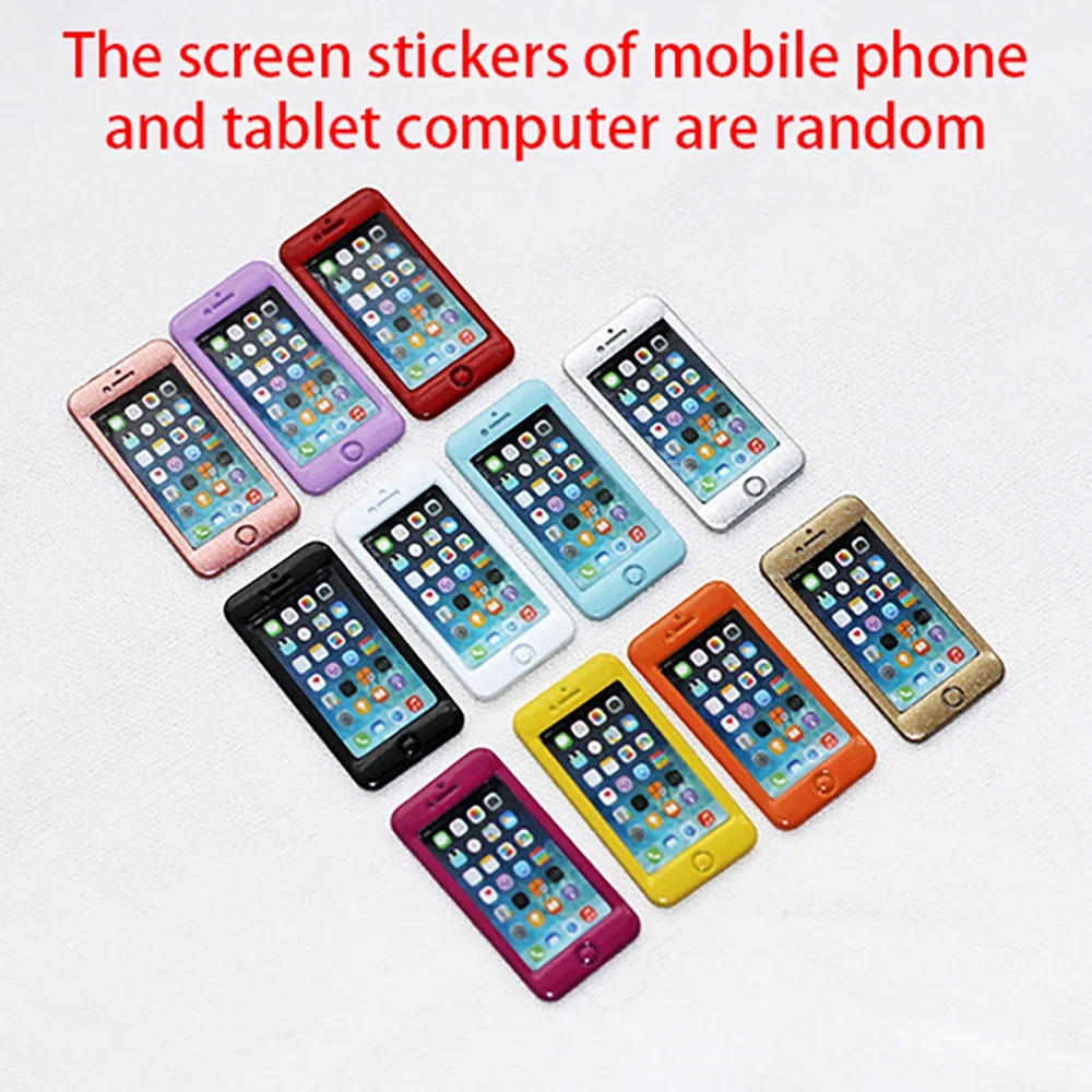 Accessoires miniatures pour maison de poupée, Mini tapis de téléphone portable en alliage, ensemble d'ordinateur, modèle de jouet pour décoration de maison de poupée, 1/12