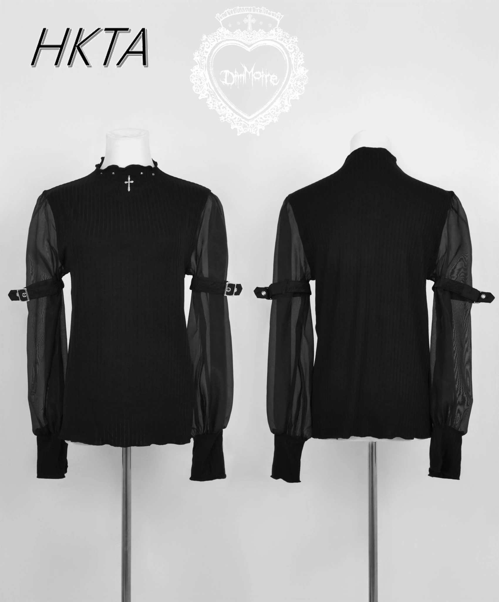 ผู้หญิงญี่ปุ่นเสื้อยืด Harajuku Punk Lolita Mass-ผลิต Mine ตาข่ายเย็บ Bottoming เสื้อแขนยาวสีดําสีขาว Y2k Top